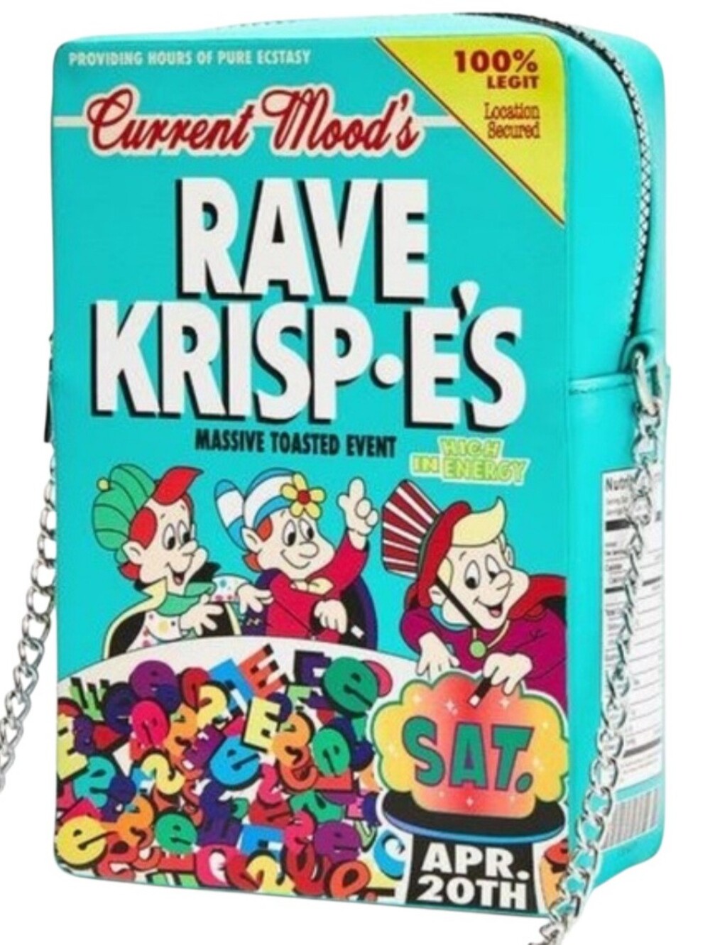 Dolls Kill Current Mood Rave KRISP-E'S Cereal Box Crossbody Bag